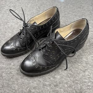 Michael Kors Edison Oxford Leather Lace-up Shoe Women's 10M Grunge Steampunk Y2K